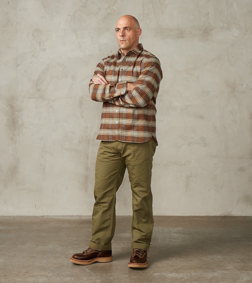 Axel 071 Chino Pant - Classic Tapered - Military Green Cotton Linen Canvas