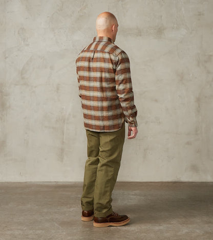 Axel 071 Chino Pant - Classic Tapered - Military Green Cotton Linen Canvas