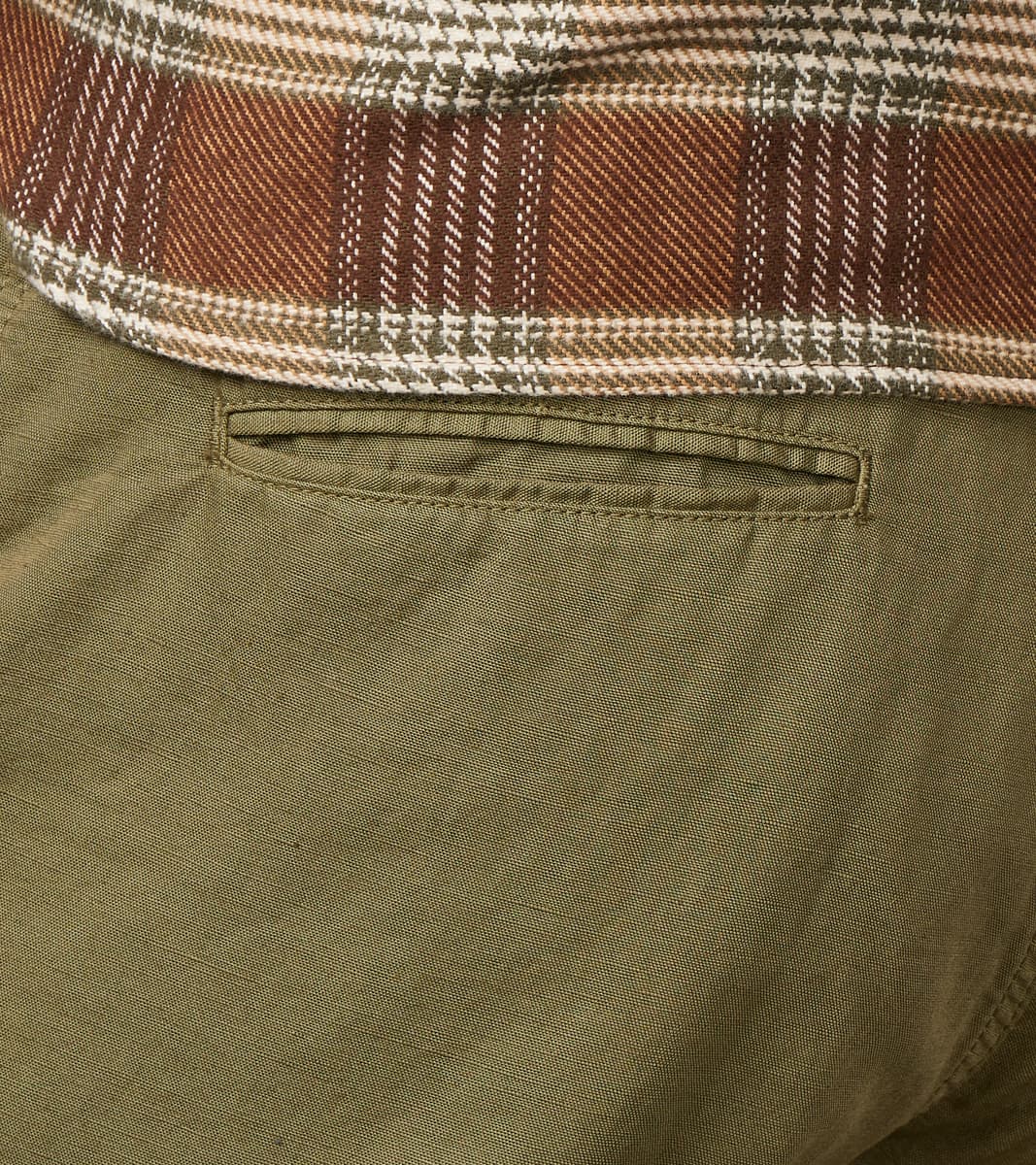 Axel 071 Chino Pant - Classic Tapered - Military Green Cotton Linen Canvas