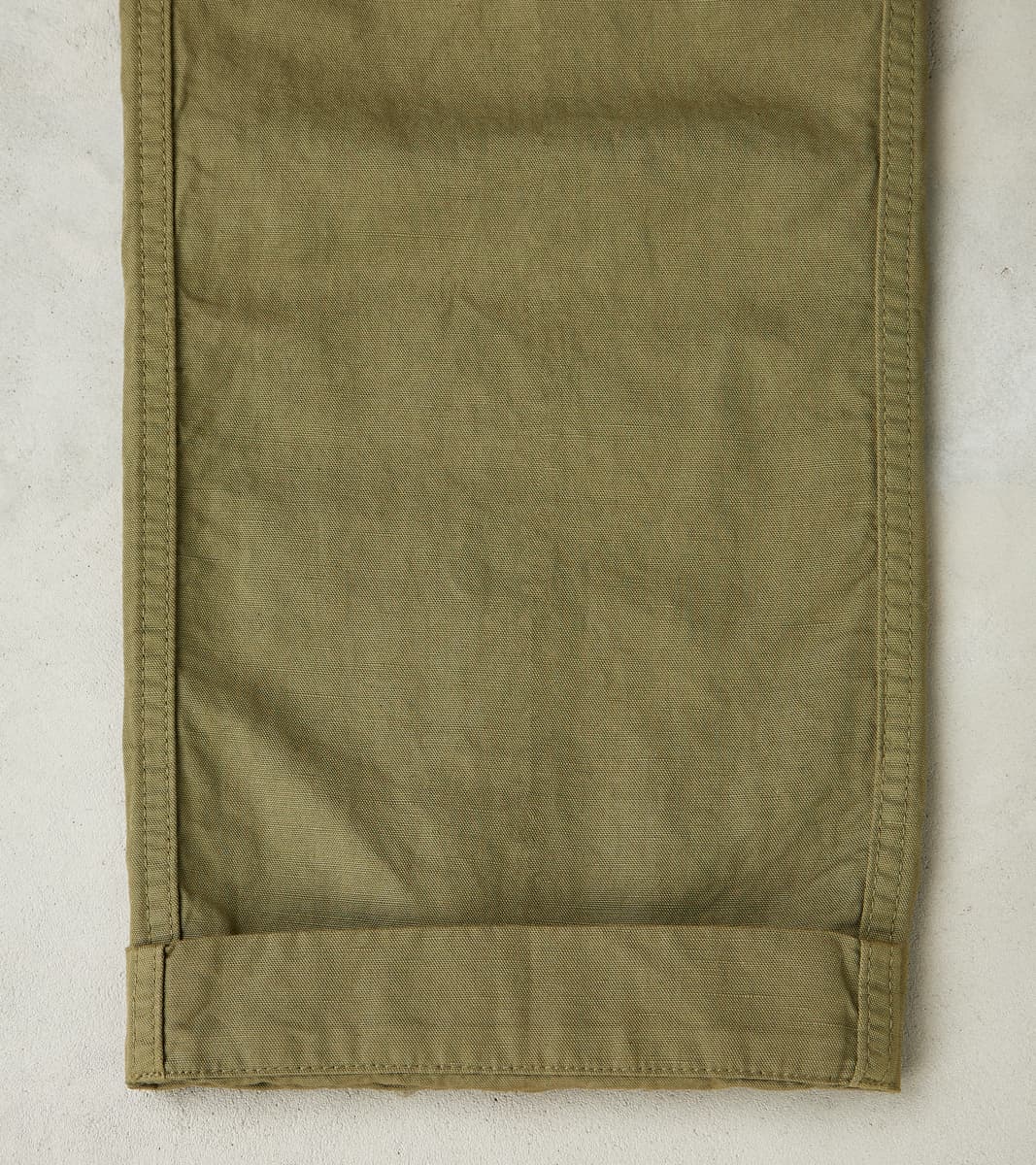 Axel 071 Chino Pant - Classic Tapered - Military Green Cotton Linen Canvas