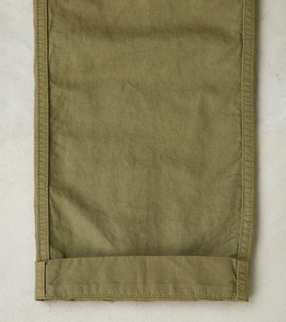 Axel 071 Chino Pant - Classic Tapered - Military Green Cotton Linen Canvas