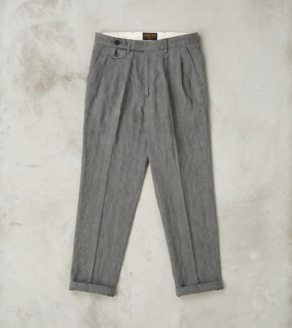 East Harbour Surplus Enfield 055 Trouser - Pleated Tapered - Grey Cott…