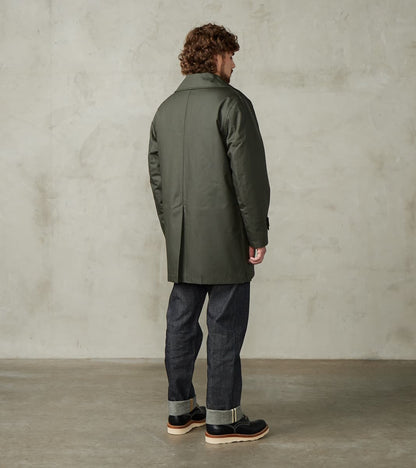 Clayton 670 Shawl DB Army Coat - Olive Waterproof Waxed Canvas