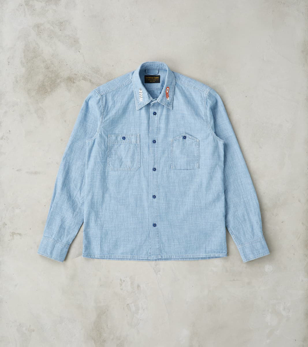 East Harbour Surplus Kodiak 475 Work Shirt - Indigo Stone Washed Chamb…