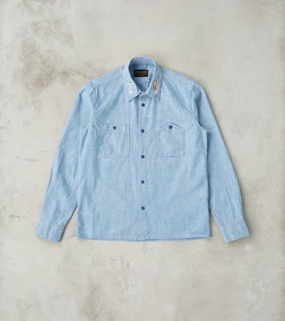 East Harbour Surplus Kodiak 475 Work Shirt - Indigo Stone Washed Chamb…