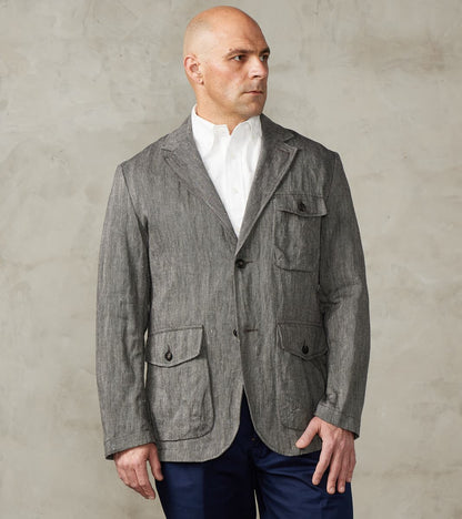 East Harbour Surplus Chester 055 Field Blazer - Grey Cotton Linen Herr…