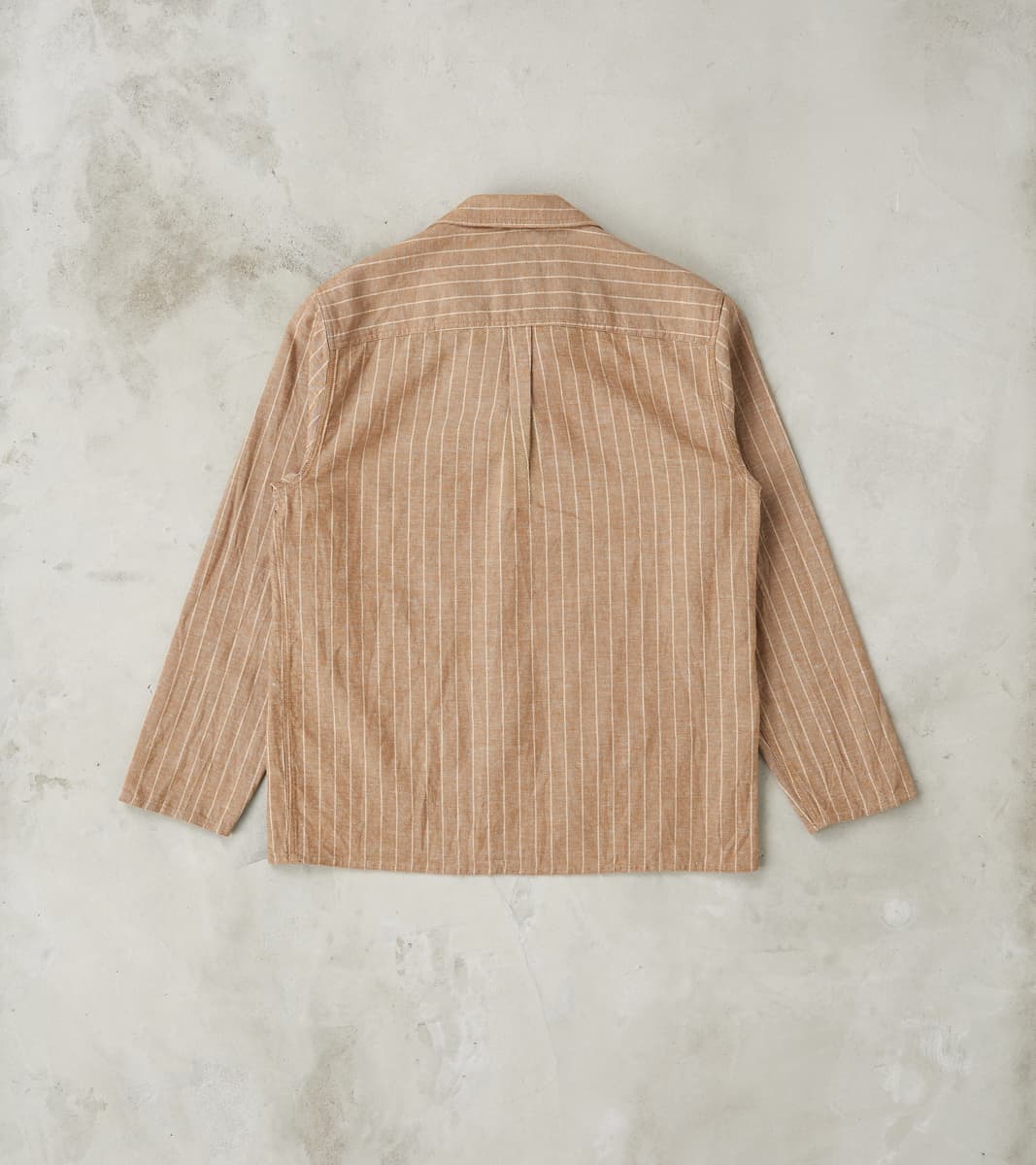 Creek 2001 Work Jacket - Beige Cotton Linen Stripe Twill