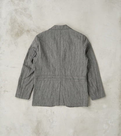 Chester 055 Field Blazer - Grey Cotton Linen Herringbone Twill