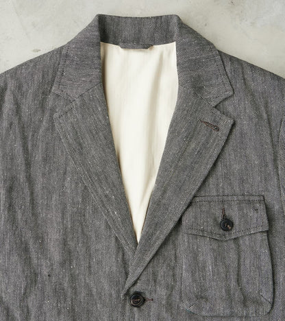 Chester 055 Field Blazer - Grey Cotton Linen Herringbone Twill