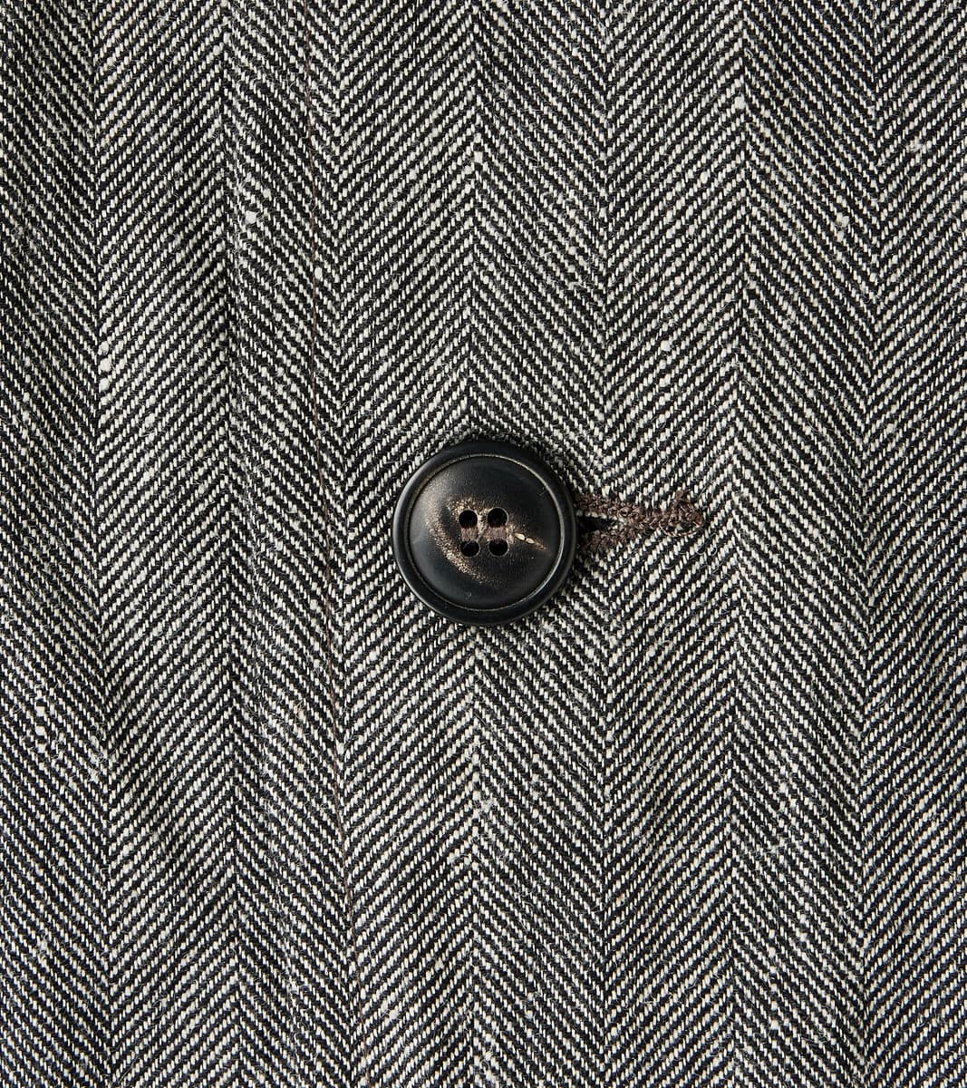 Chester 055 Field Blazer - Grey Cotton Linen Herringbone Twill