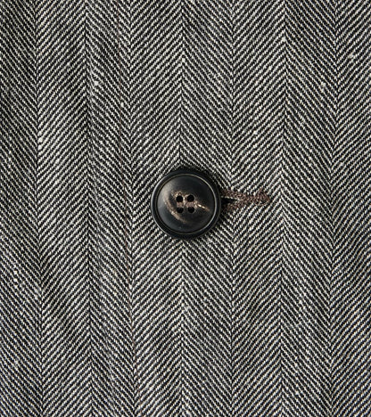 Chester 055 Field Blazer - Grey Cotton Linen Herringbone Twill