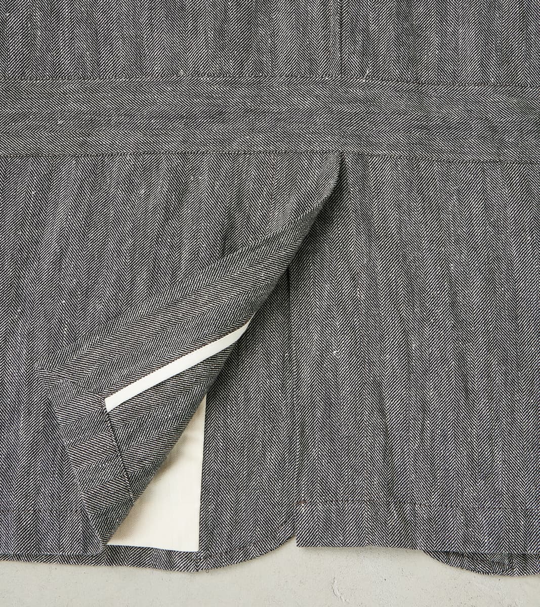 Chester 055 Field Blazer - Grey Cotton Linen Herringbone Twill