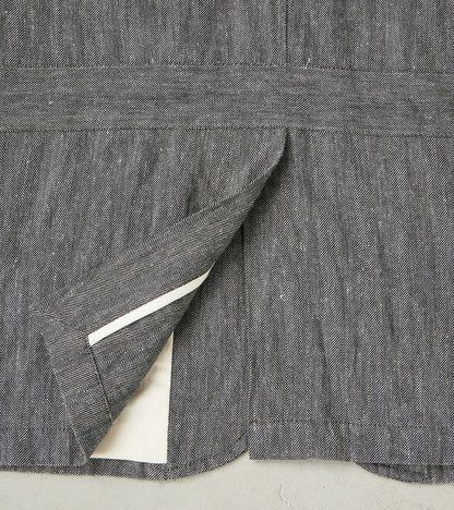 Chester 055 Field Blazer - Grey Cotton Linen Herringbone Twill