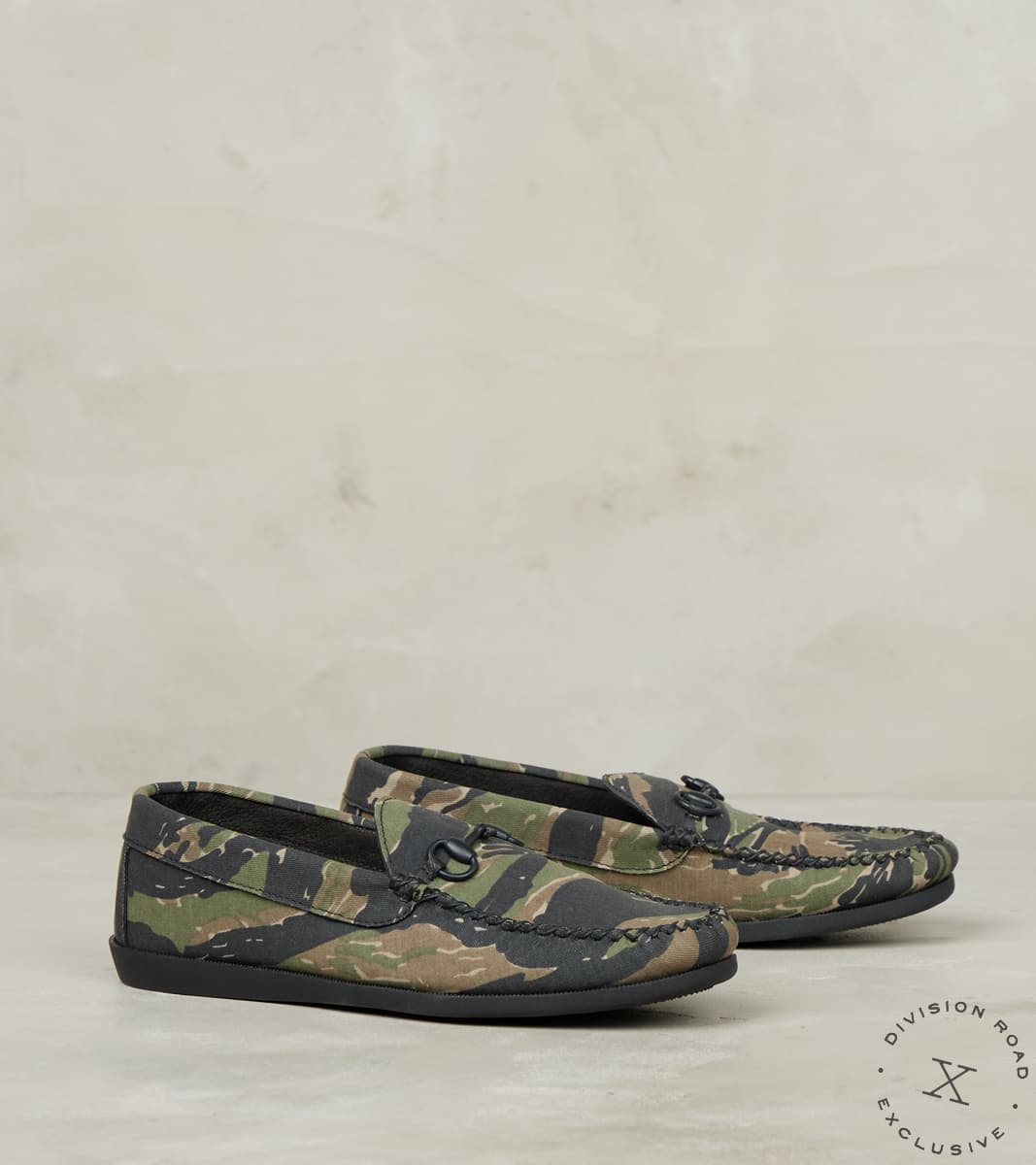 EasyMoc x Division Road Horse Bit Camp Moc - Vibram Camp - Deadstock Tiger Stripe…