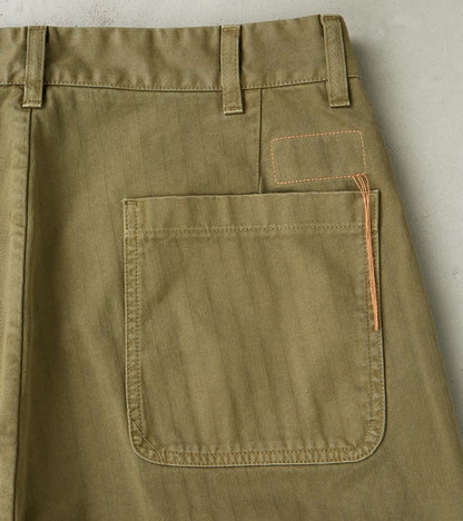Silver Utility Trouser - Sage Herringbone Twill