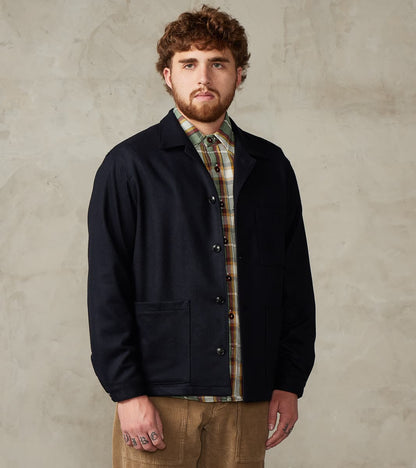 Tristan Jacket - Navy Cashmere Wool Twill