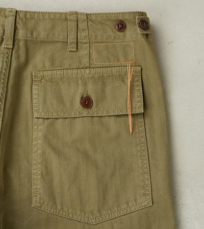 New Fatigue Trouser - Sage Herringbone Twill