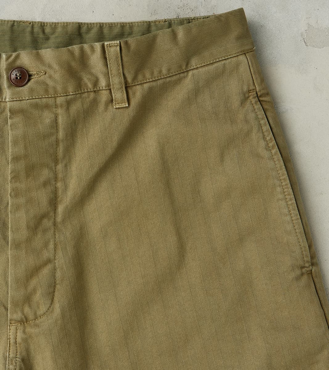 Silver Utility Trouser - Sage Herringbone Twill