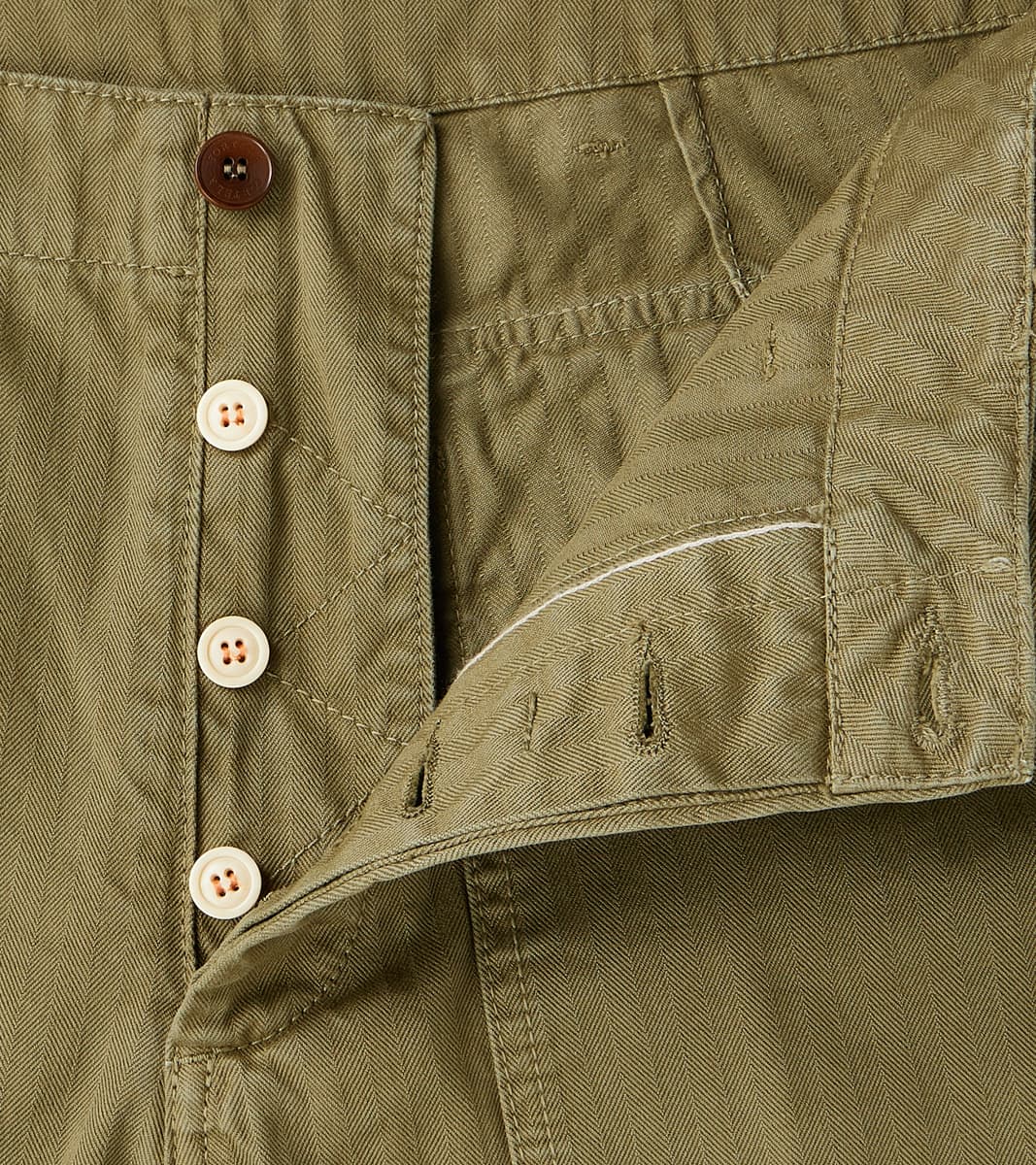 New Fatigue Trouser - Sage Herringbone Twill