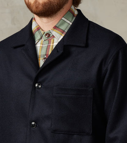 Tristan Jacket - Navy Cashmere Wool Twill