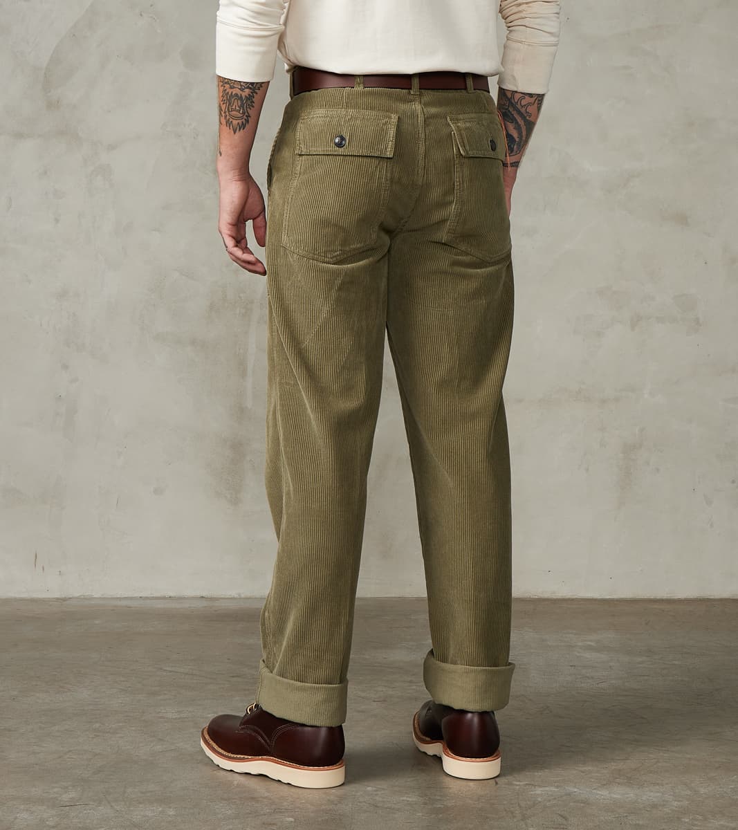New Fatigue Trouser - Olive Corduroy