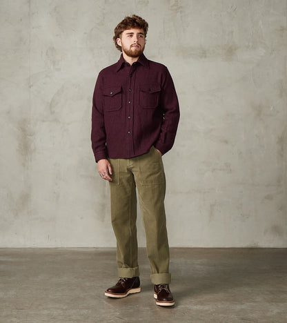 Kenny Overshirt - Burgundy Boiled Wool Twill