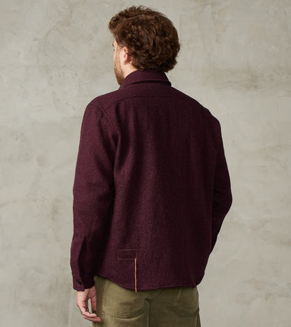 Kenny Overshirt - Burgundy Boiled Wool Twill