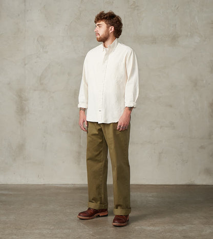 Silver Utility Trouser - Sage Herringbone Twill