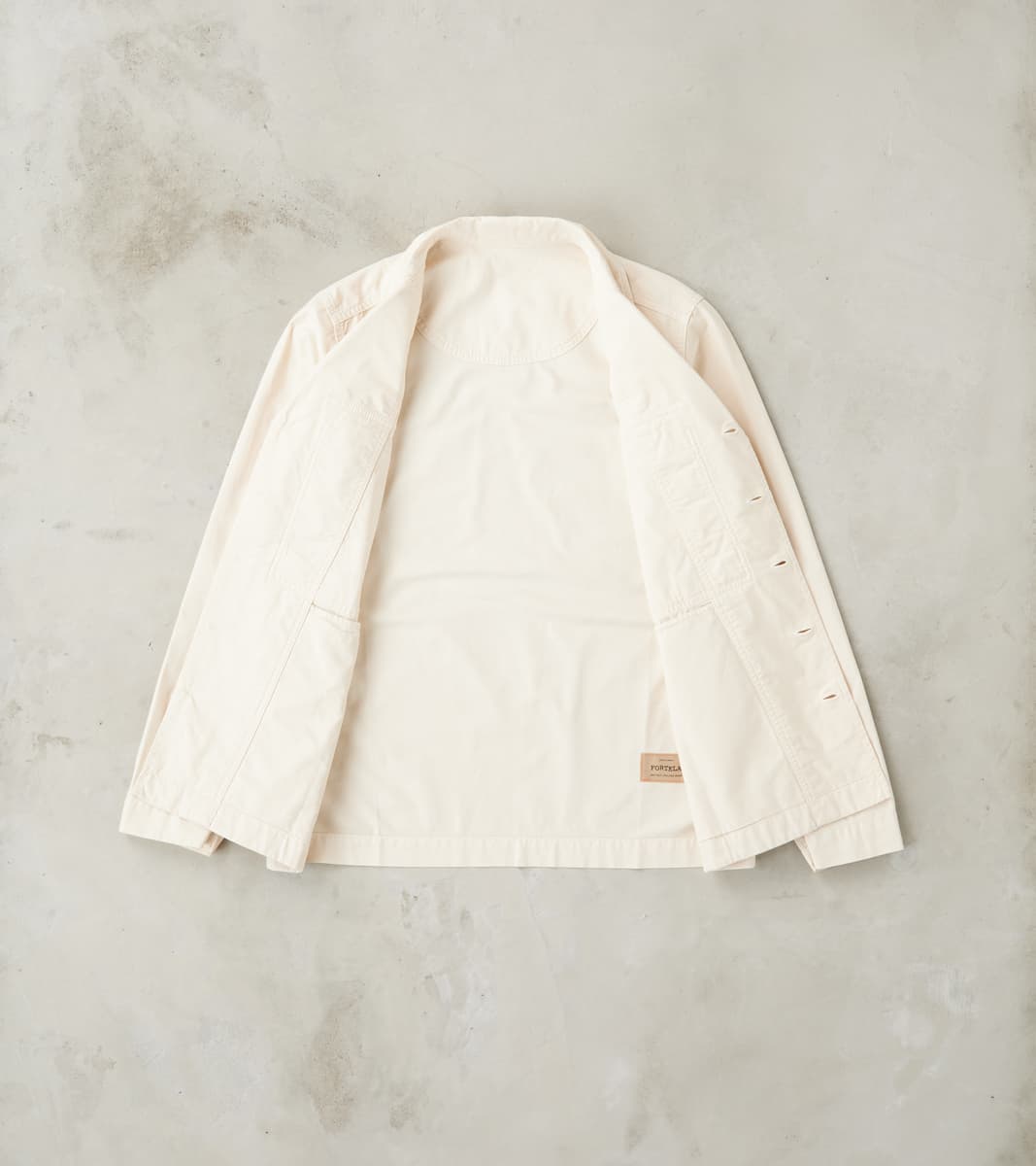 Solomon Military Overshirt - Milk Satin Twill