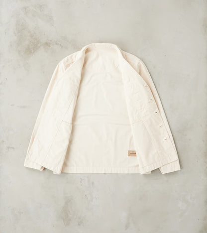 Solomon Military Overshirt - Milk Satin Twill