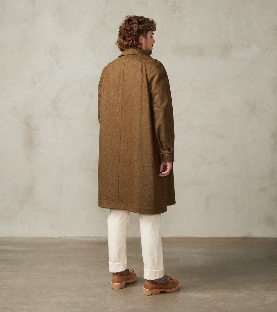 Stanford Reversible Coat - Chestnut Wool Herringbone Twill