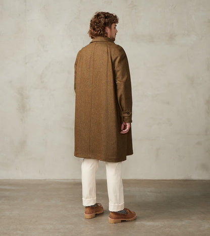 Stanford Reversible Coat - Chestnut Wool Herringbone Twill