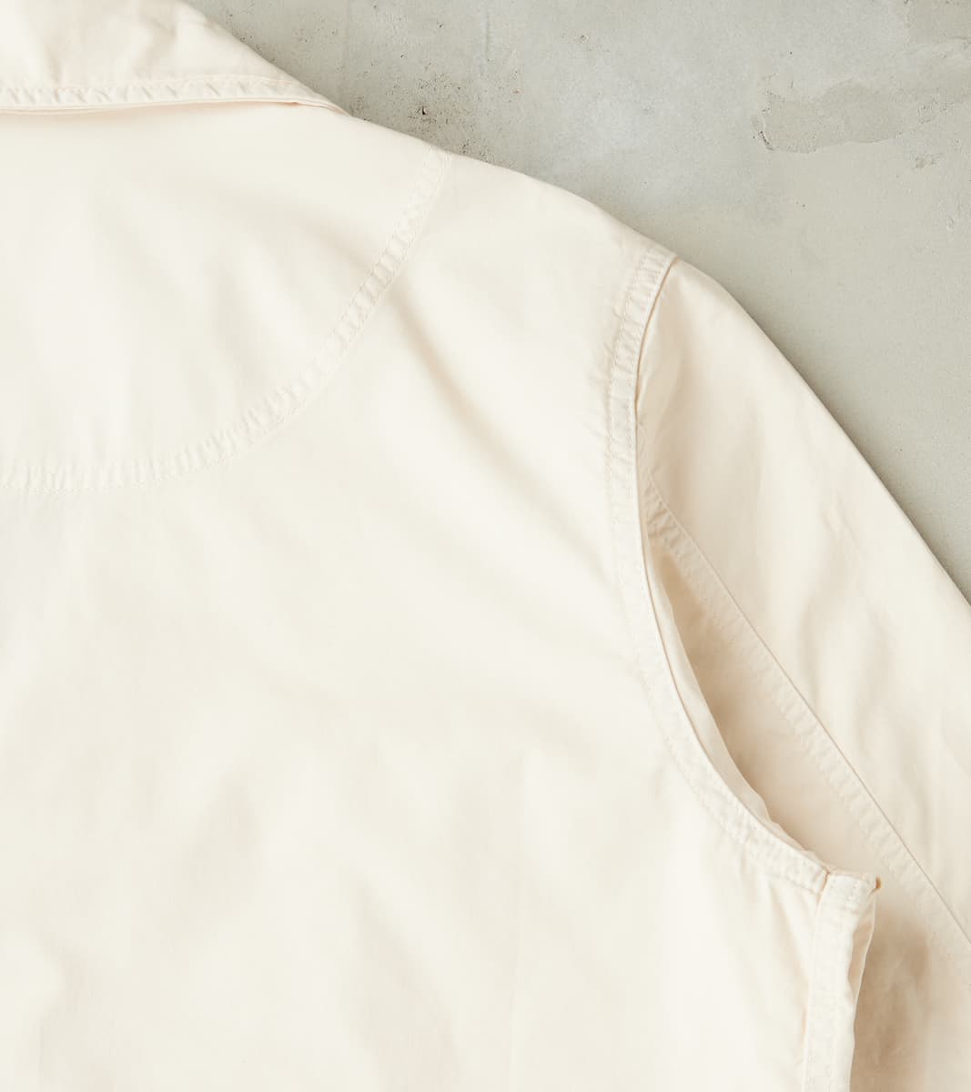 Solomon Military Overshirt - Milk Satin Twill