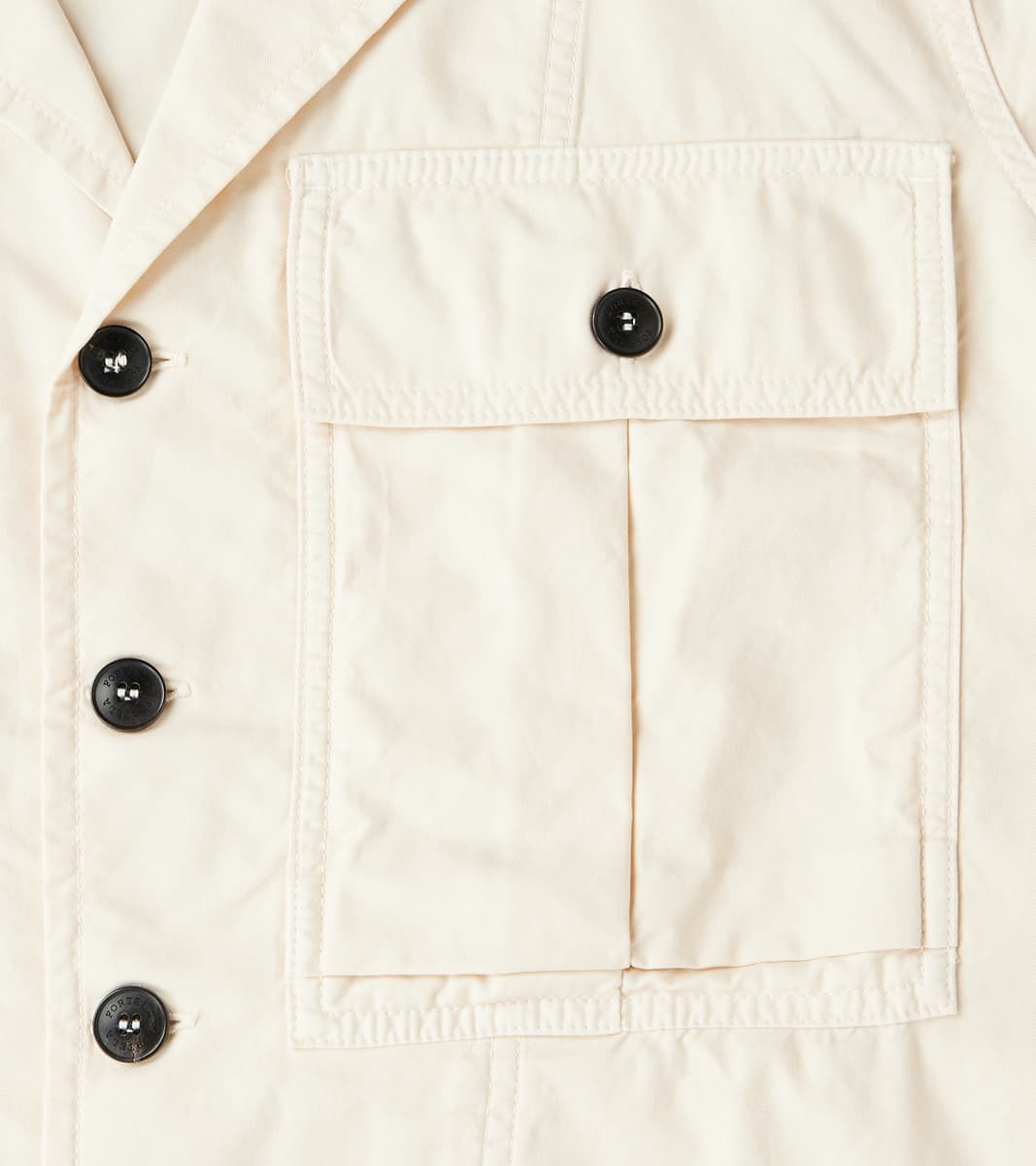 Solomon Military Overshirt - Milk Satin Twill