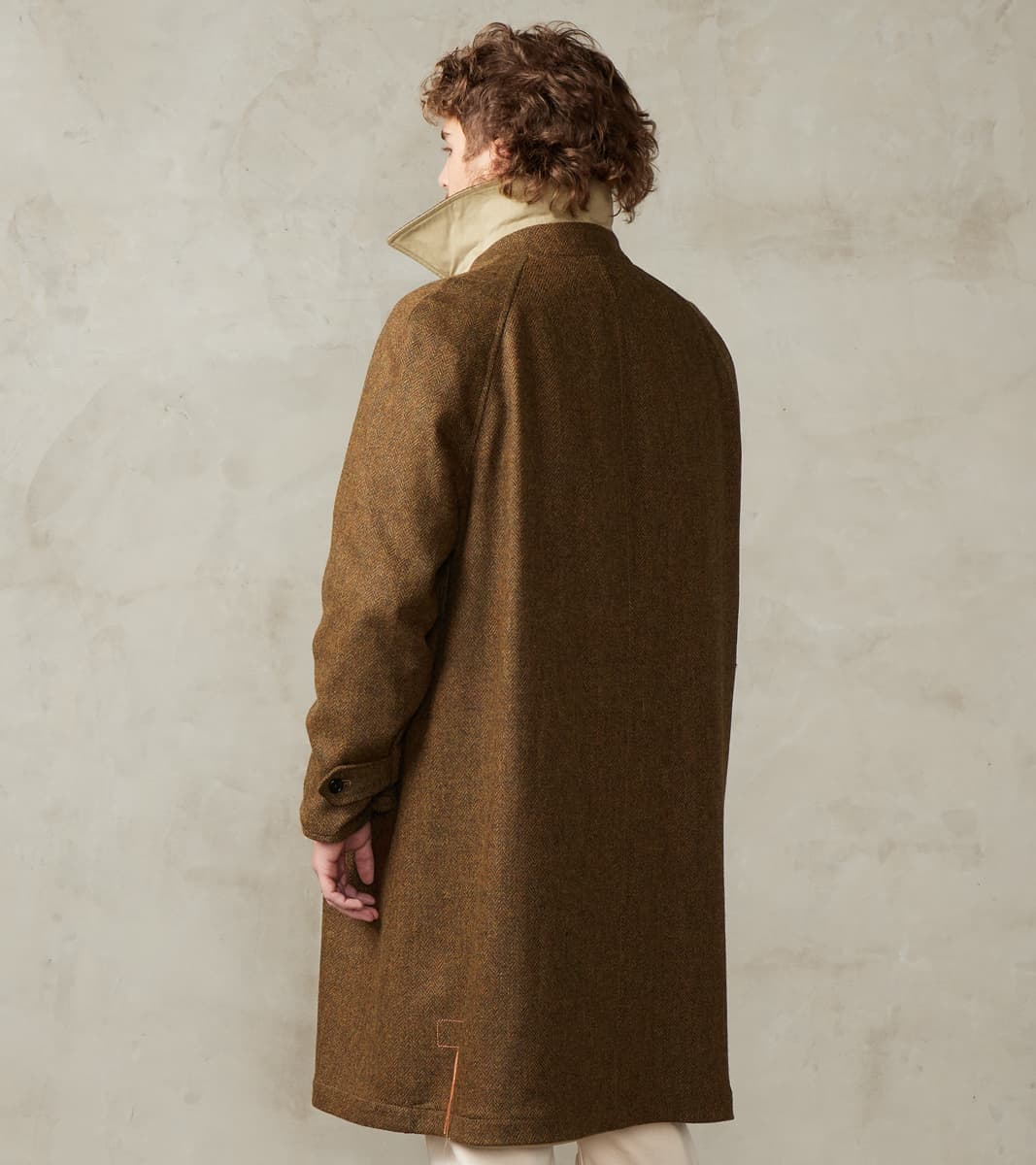 Stanford Reversible Coat - Chestnut Wool Herringbone Twill