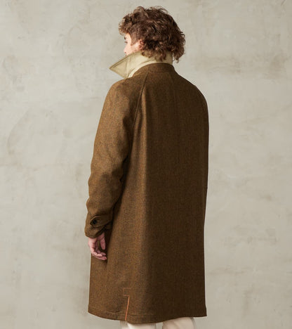 Stanford Reversible Coat - Chestnut Wool Herringbone Twill