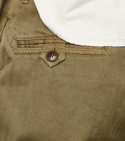 Silver Utility Trouser - Sage Herringbone Twill
