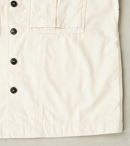 Solomon Military Overshirt - Milk Satin Twill