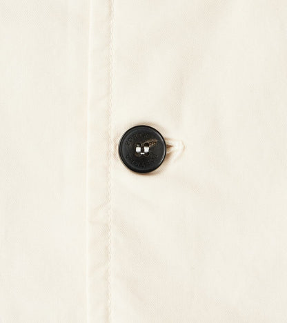 Solomon Military Overshirt - Milk Satin Twill