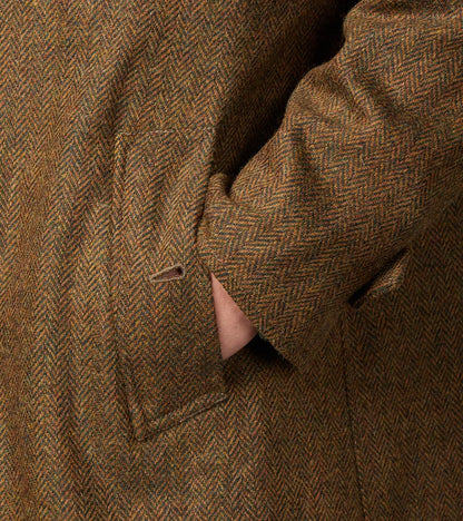 Stanford Reversible Coat - Chestnut Wool Herringbone Twill