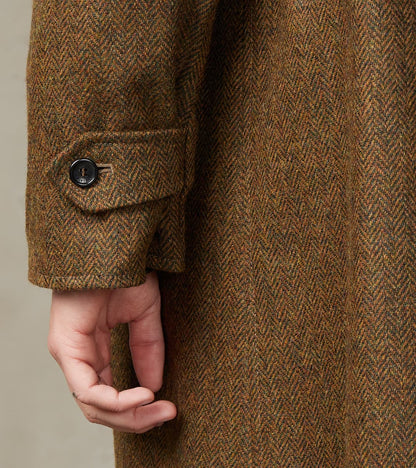 Stanford Reversible Coat - Chestnut Wool Herringbone Twill