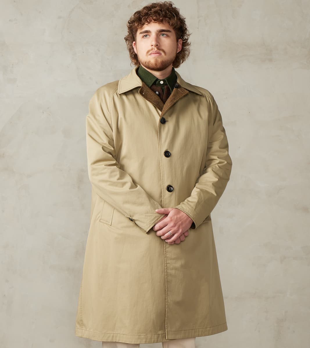 Stanford Reversible Coat - Chestnut Wool Herringbone Twill