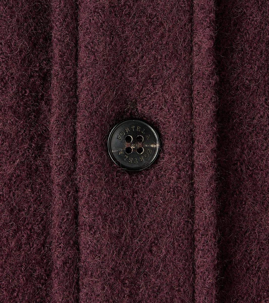 Kenny Overshirt - Burgundy Boiled Wool Twill