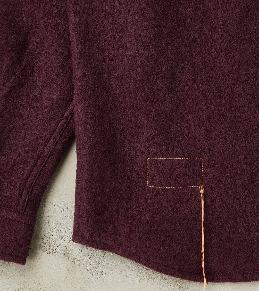 Kenny Overshirt - Burgundy Boiled Wool Twill