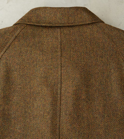 Stanford Reversible Coat - Chestnut Wool Herringbone Twill