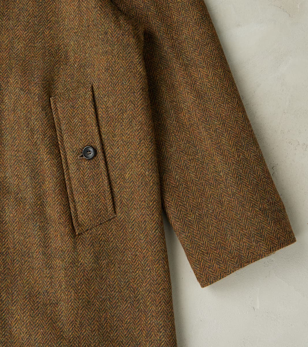 Stanford Reversible Coat - Chestnut Wool Herringbone Twill