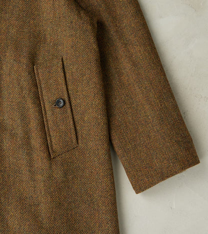 Stanford Reversible Coat - Chestnut Wool Herringbone Twill