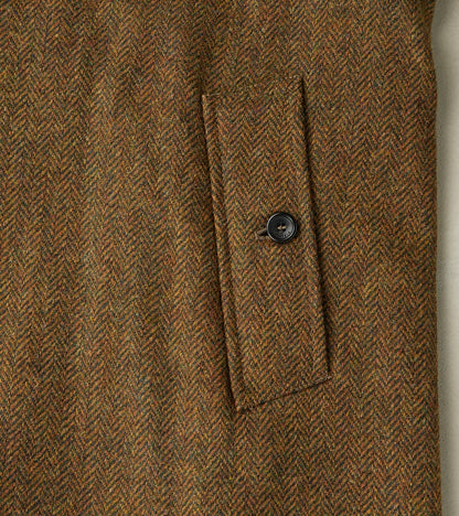 Stanford Reversible Coat - Chestnut Wool Herringbone Twill