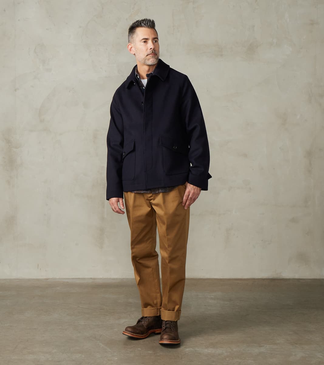 Fortela Roger Jacket - Navy Superfine Wool Twill