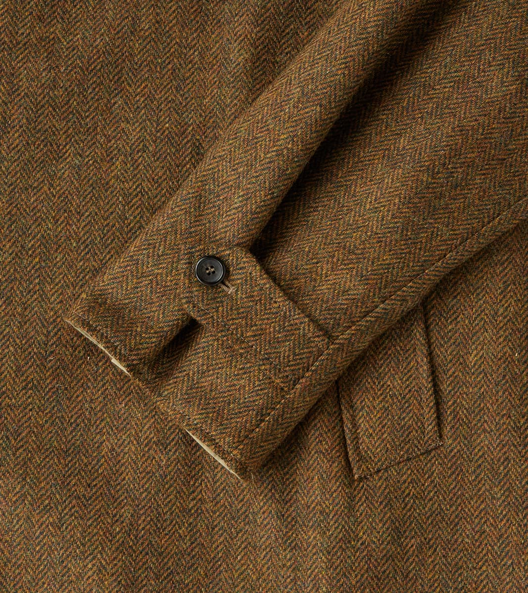 Stanford Reversible Coat - Chestnut Wool Herringbone Twill